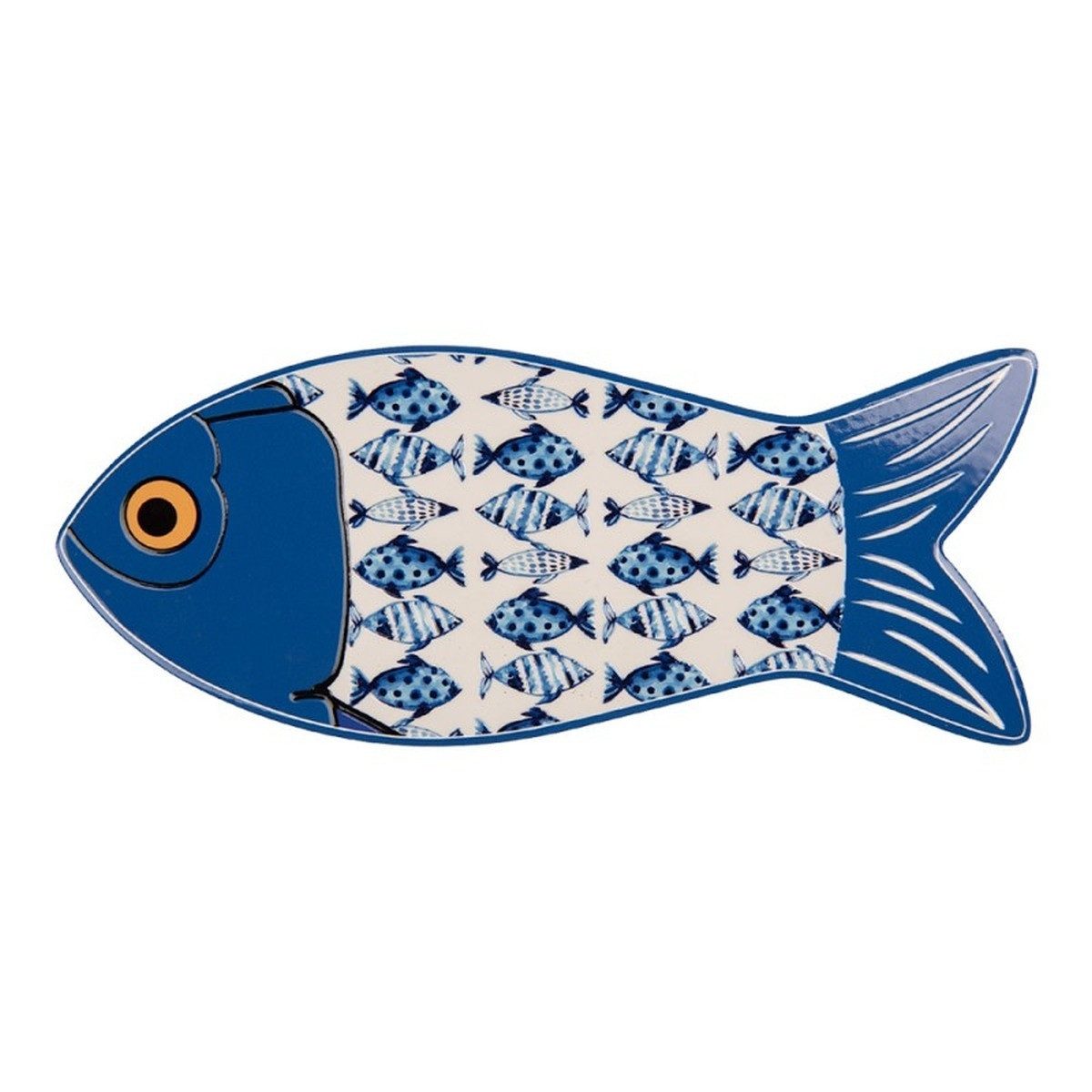 Clayre & Eef Topfuntersetzer Maritimer Fisch-Topfuntersetzer aus Keramik hitzebeständig dekorativ, 30x12x1 cm