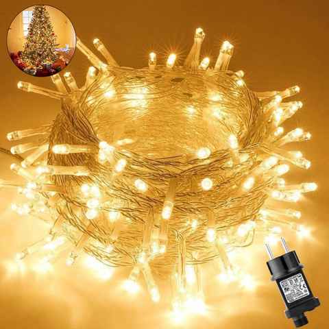 Elegear Lichterkette Außen 10/25/50/100M Weihnachtsbeleuchtung Strom, Weihnachtsdeko, 100-flammig, LED-Lichtervorhang für 2M 3M Weihnachtsbaum