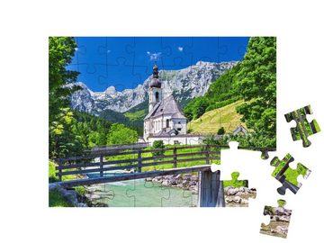 puzzleYOU Puzzle St. Sebastian im Dorf Ramsau, 48 Puzzleteile, puzzleYOU-Kollektionen Brücken, 500 Teile, 2000 Teile, 1000 Teile
