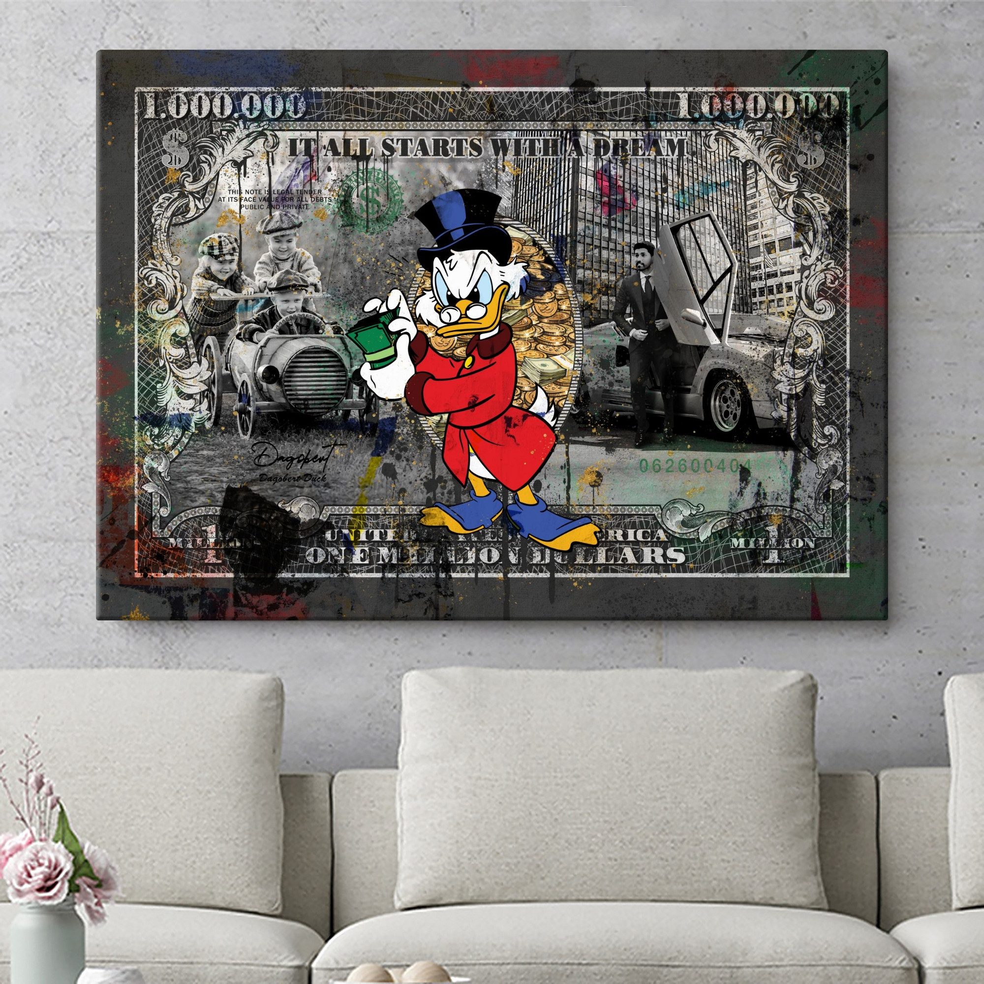 Artmazing Leinwandbild Duck Dollar, Duck Dollar, gesp. auf FSC Echtholz-Keilrahmen, in versch. Größen