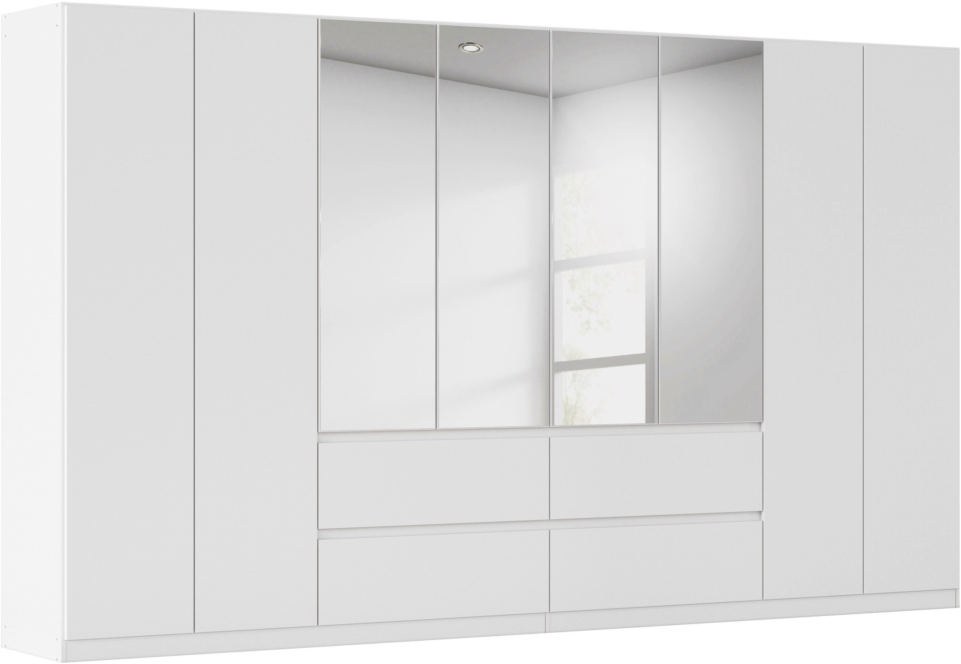 rauch Drehtürenschrank Schrank Garderobe MAINZ Breiten 91/136/181/226/271/315/360, Höhe 210cm (3 verschiedene Ausstattungen BASIC/CLASSIC/PREMIUM (inkl. SOFT-CLOSE) grifflose Front, Außentüren mit Push-to-Open Funktion MADE IN GERMANY
