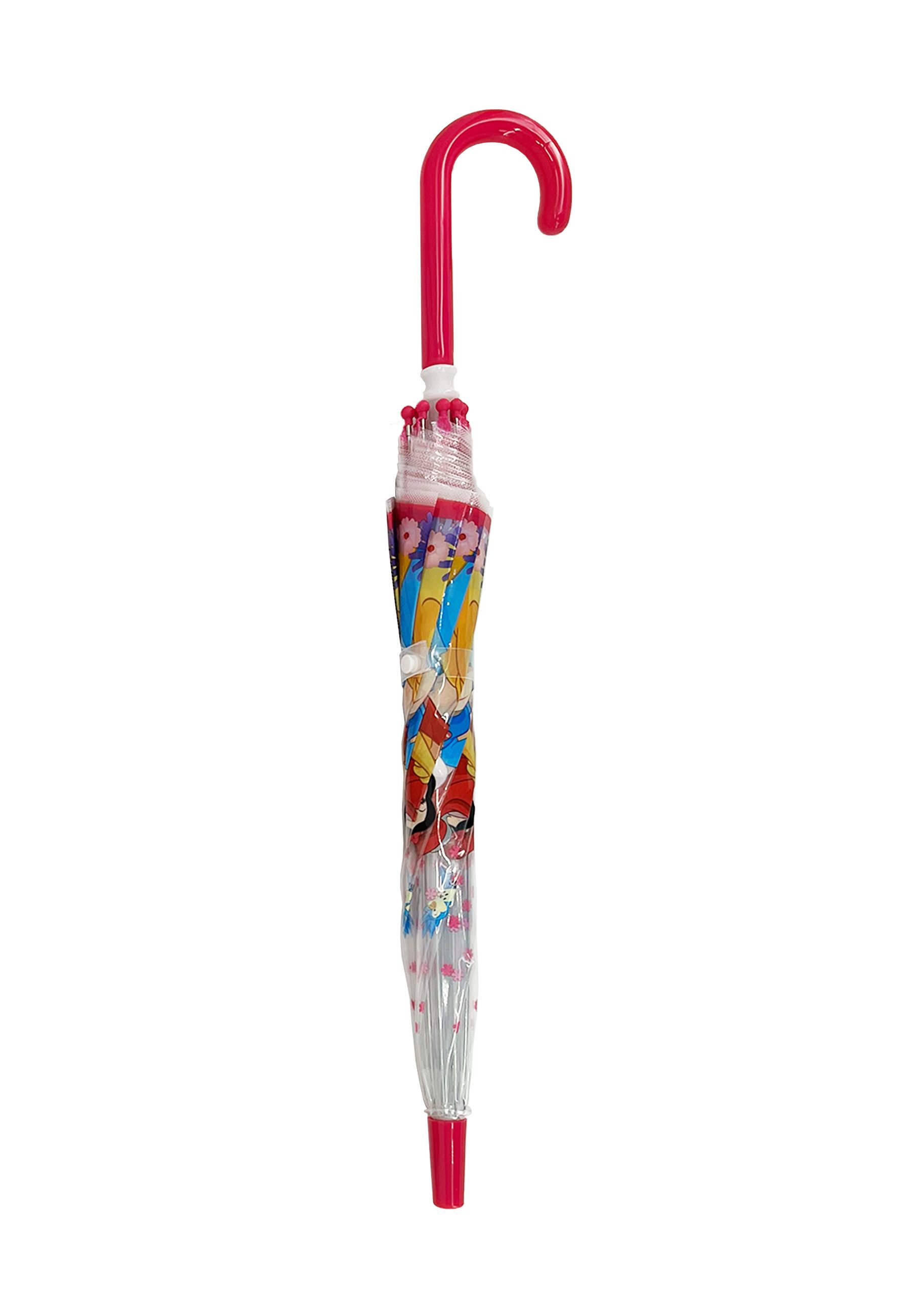 Disney Princess Stockregenschirm Kinder Regenschirm mit Belle Arielle Schneewittchen 64 cm, windfest