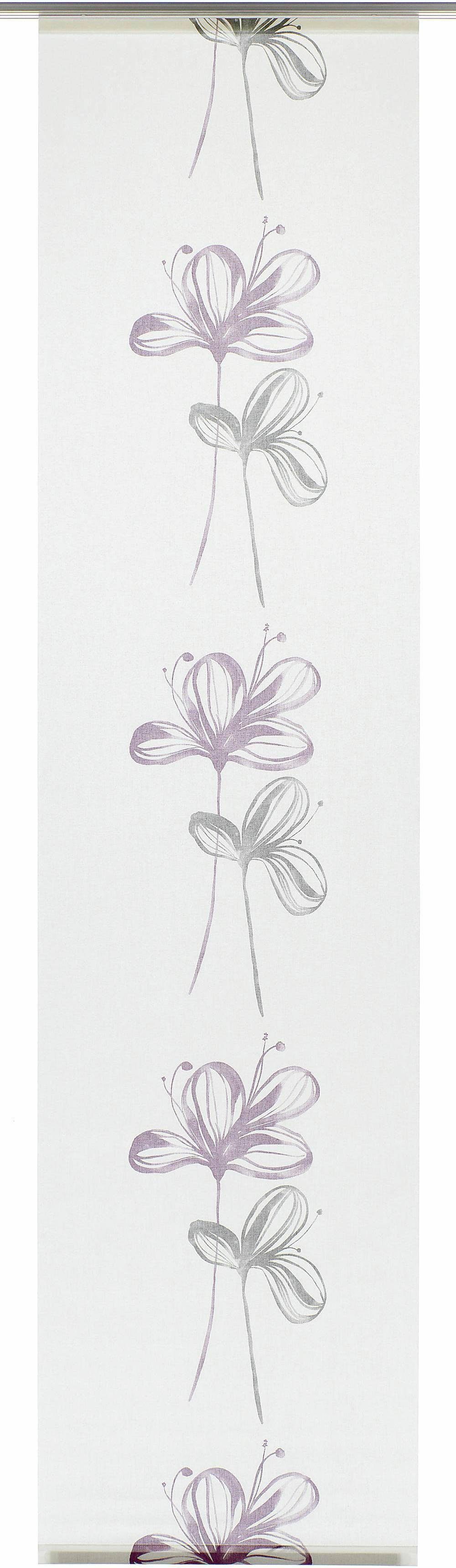 Schiebegardine »Flächenvorhang Stoff Flower mit weißen Paneelwagen«, GARDINIA, Paneelwagen (1 Stück), HxB: 245x60-Otto