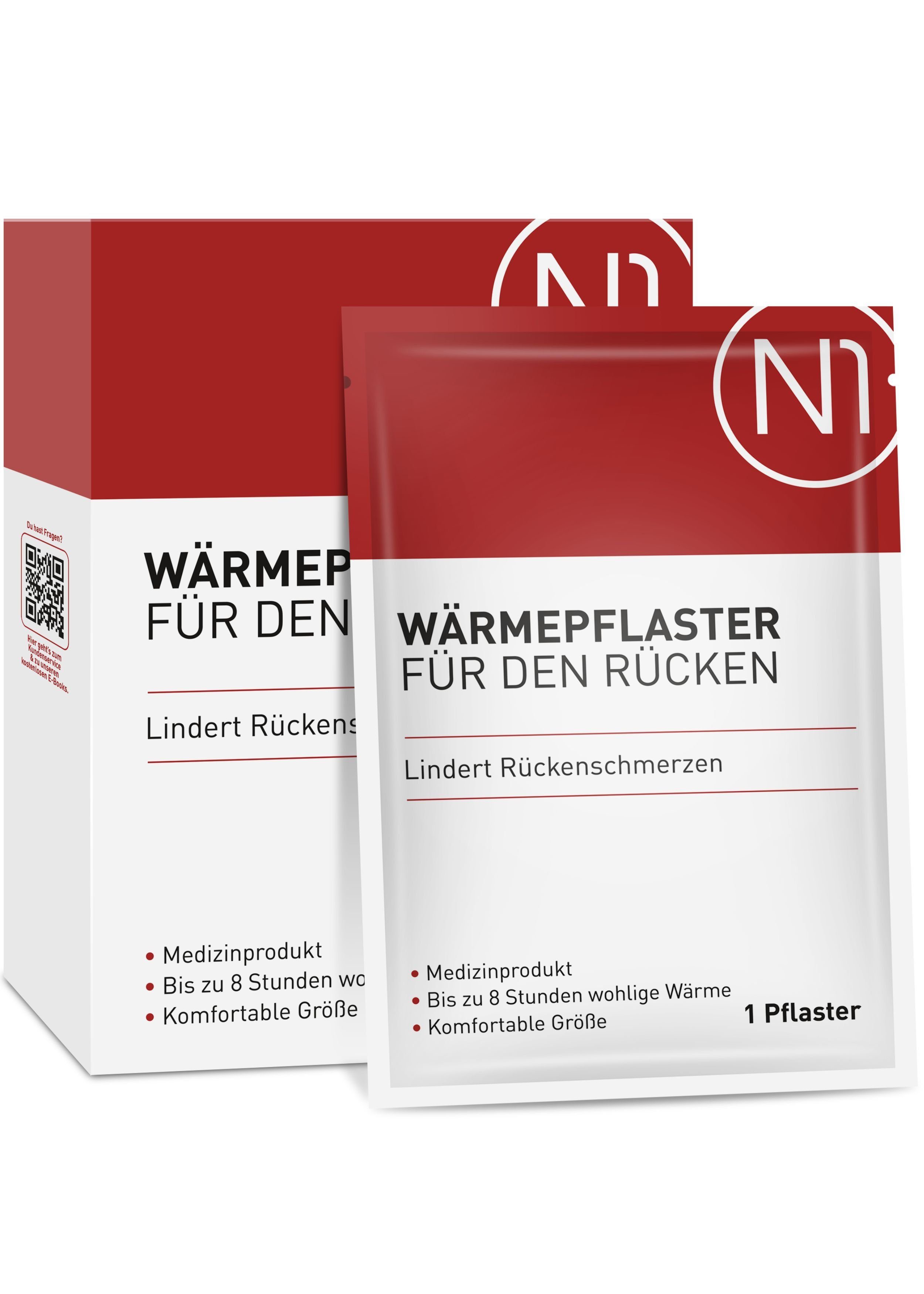 N1 Healthcare Wärmepflaster N1 Wärmepflaster für den Rücken, 8 St. (8 St), 8 Stunden wohltuende Wärme