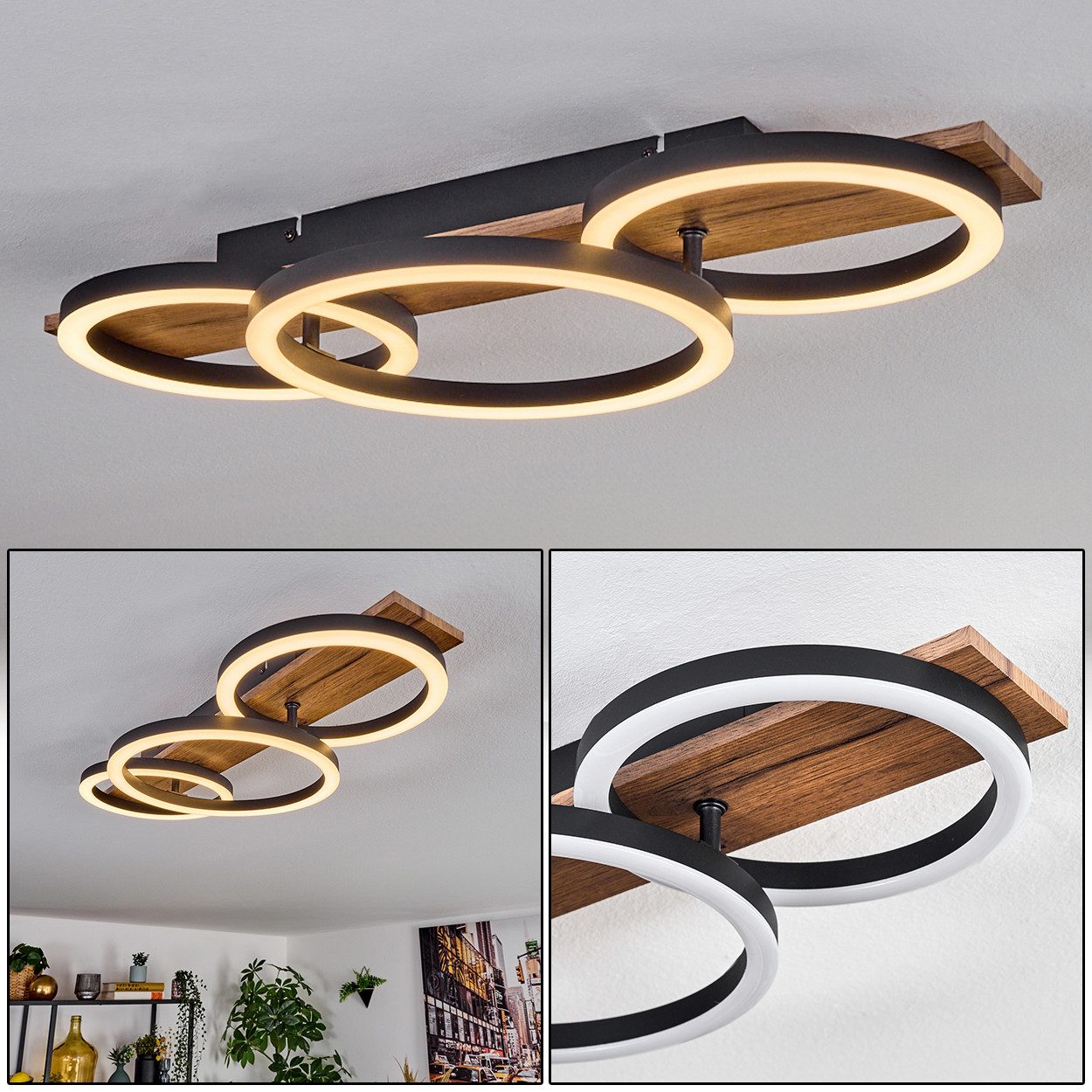 hofstein Deckenleuchte Deckenlampe aus Metall/MDF/Kunststoff in günstig online kaufen