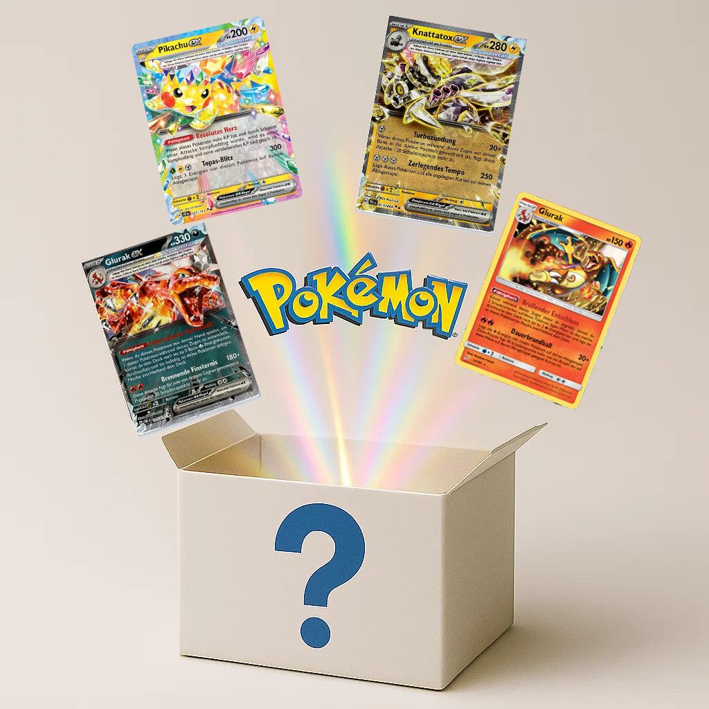 DragonCollect Sammelkarte Pokemon Карточки 100 Karten inkl. 10 Holos Mystery Pack Sammlung, inkl. 10 HOLOS