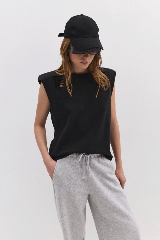No Matter What T-Shirt Ärmelloses T-Shirt mit Rissen