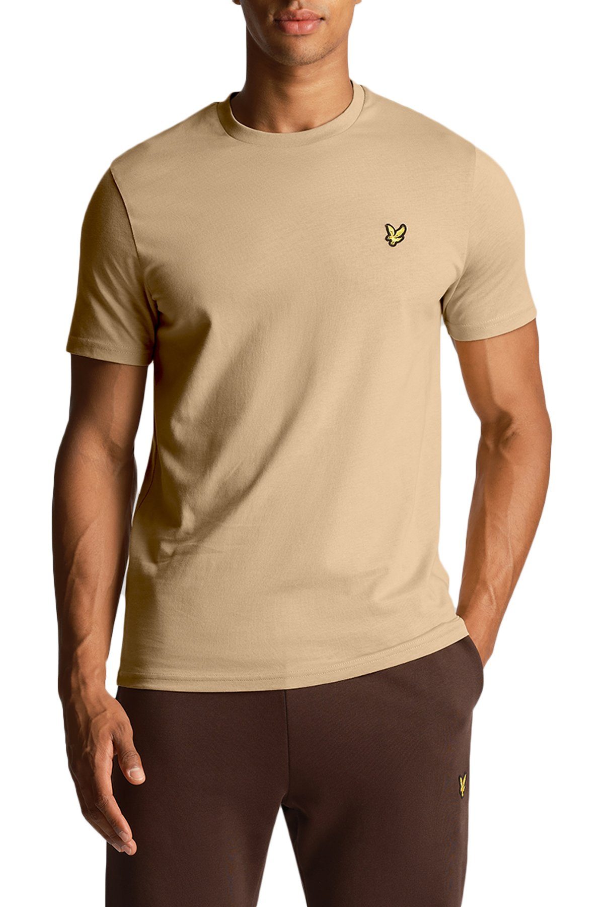 Lyle & Scott T-Shirt Aus 100% Baumwolle Gerader Schnitt Cairngorms khaki