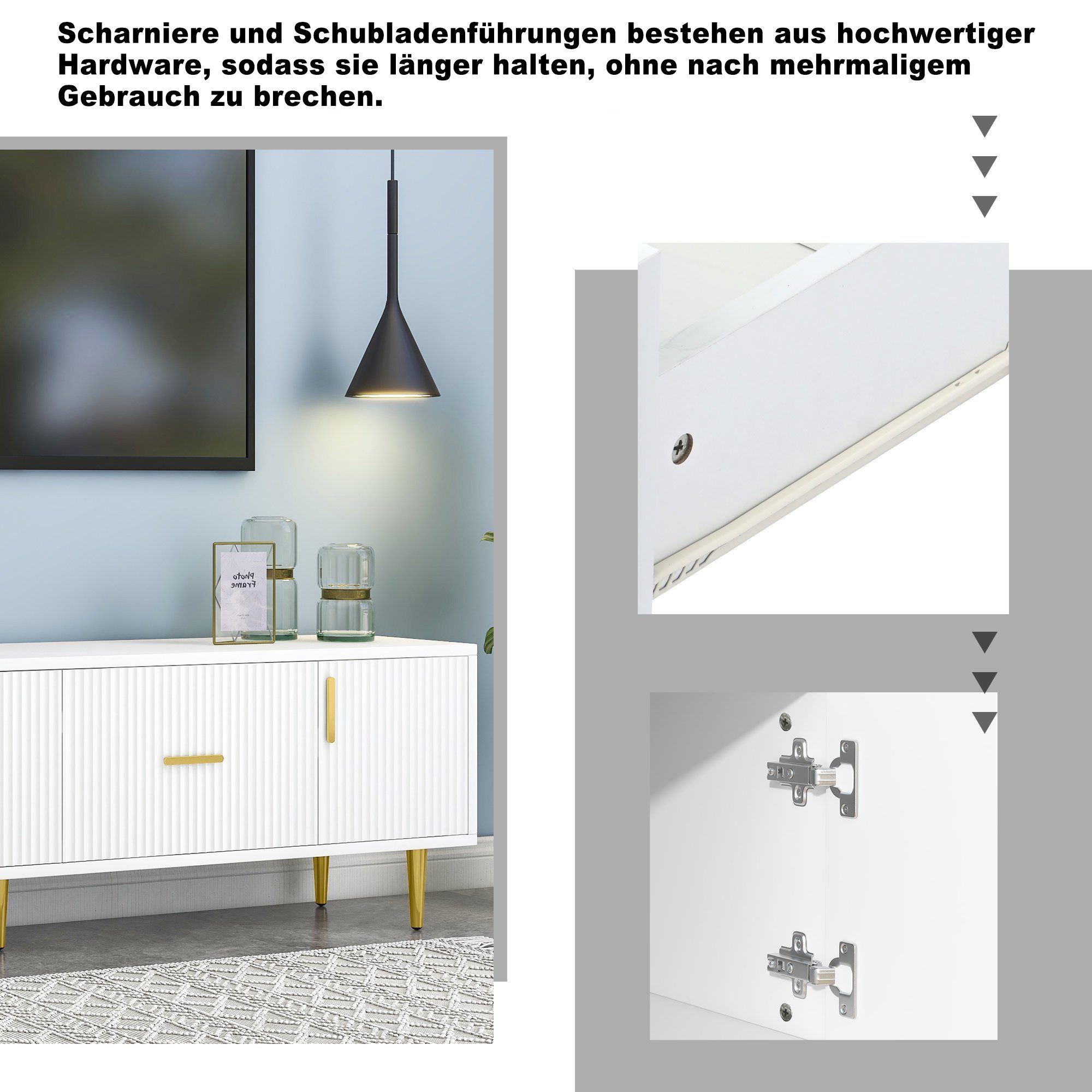 Merax Lowboard mit goldenen Füße und günstig online kaufen