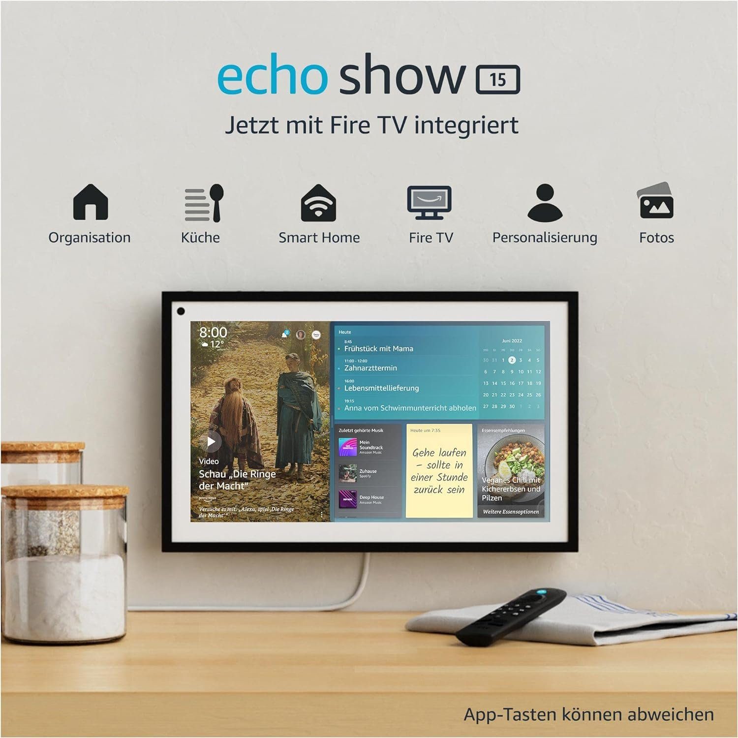 Echo Show intergriert Sprachgesteuerter 1920 Fire Fernbedienung, Amazon x Bluetooth, 15 Bluetooth, Alexa Wi-Fi TV WLAN, Smart (WLAN Lautsprecher Wandmontage 6, (WiFi), HD, Display, Full 1080) +