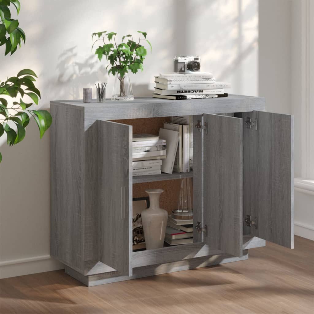vidaXL Sideboard Sideboard Grau Sonoma 92x35x75 günstig online kaufen