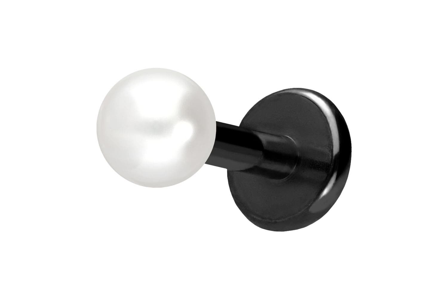 Piercing-Set Titan Labret mit Push Fit SYNTHETISCHE PERLE