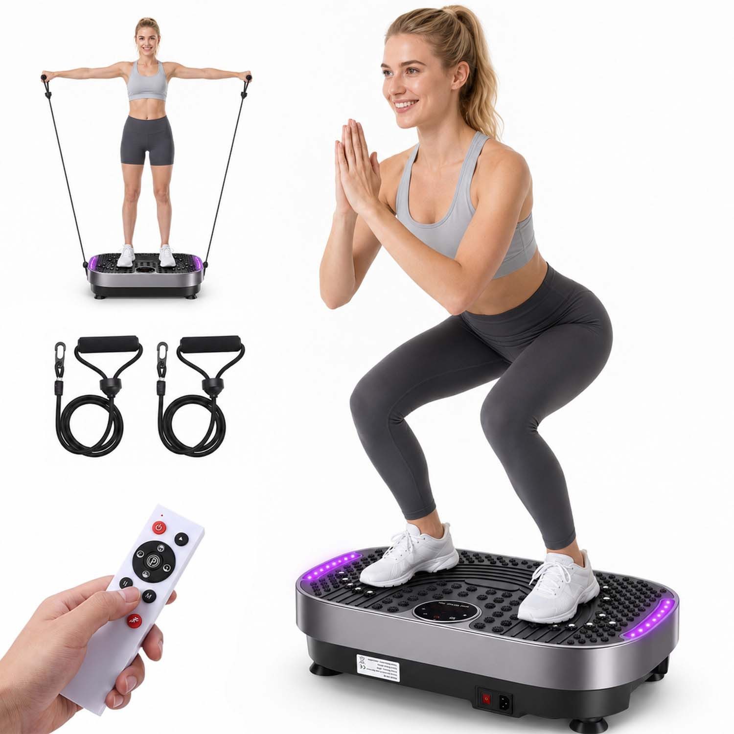 Vibrationsplatte Vibrationsplatte mit Magnetmassage,Akupressur-Oberfläche,Fernbedienung