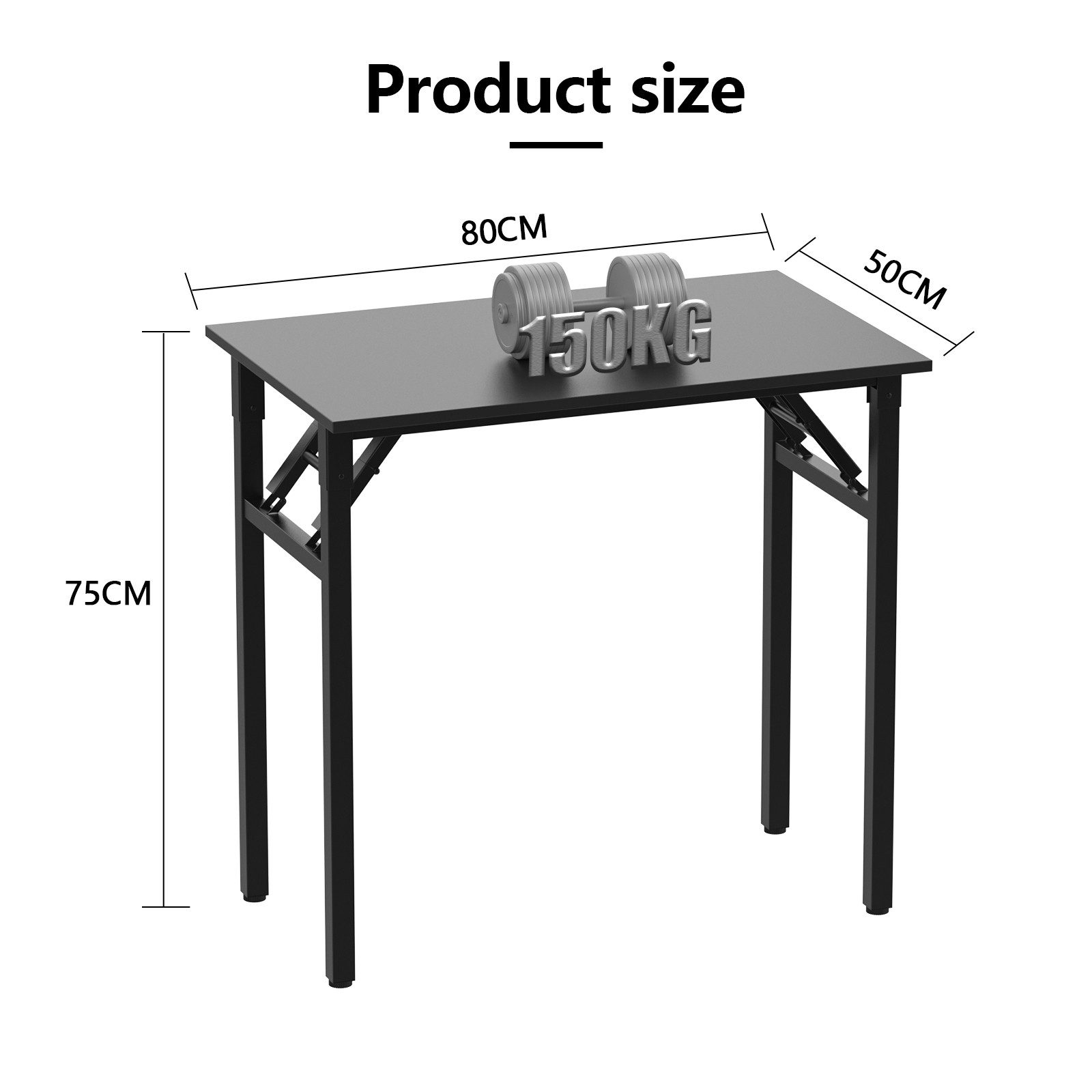 JEOBEST Klapptisch Schreibtisch Klappschreibtisch 80 x 50 cm, (1-St., 1 Schreibtisch), Klappbar, Schmal, Platzsparend – Bild 5 von 5