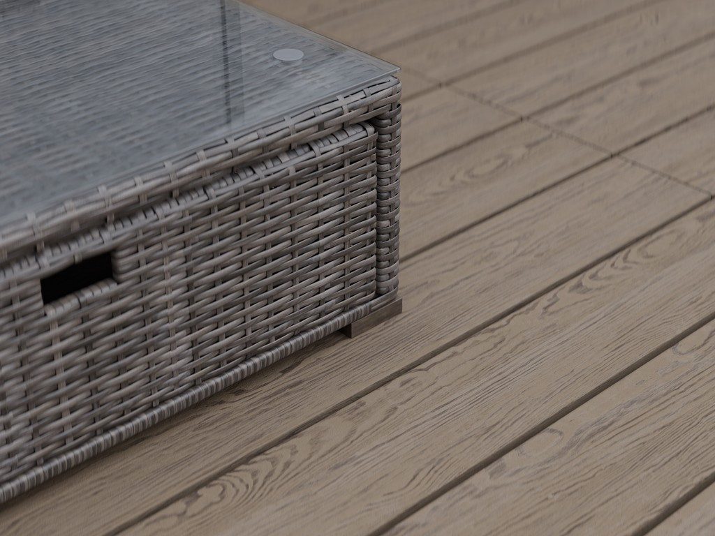 Outgarden Terrassendielen ArmorBoard Terrassendiele Beige Co extrudierte Holzstruktur Oberfläche, BxL: je 20x240 cm, 25 mm Stärke