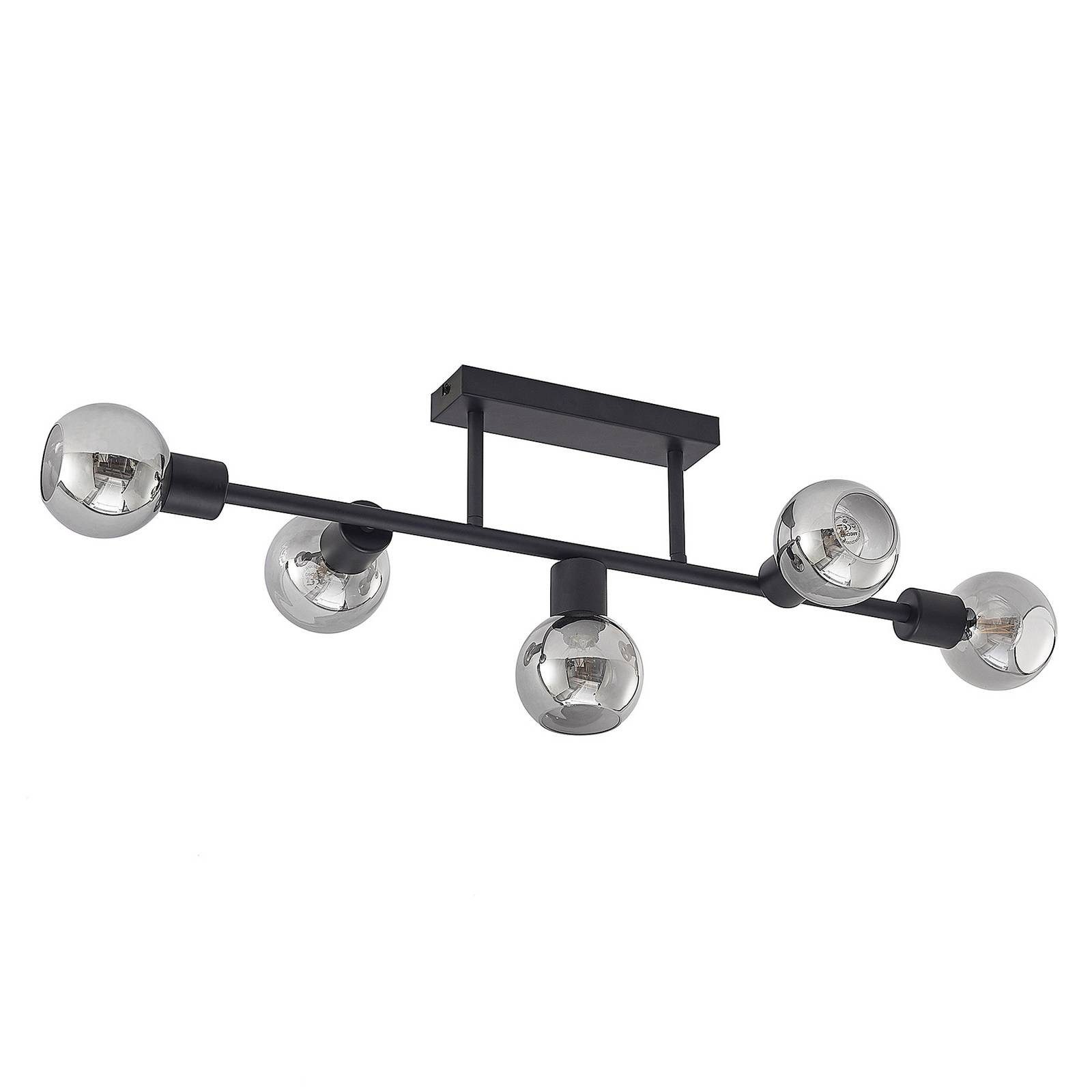 Lindby Deckenleuchten Biscala, Metall, Schwarz IP20, 5 x 4 W LED