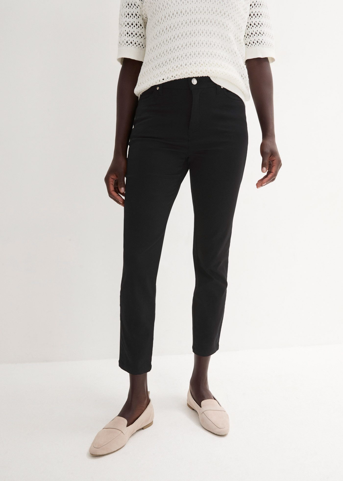 bonprix Stretch-Hose aus Baumwolle, Polyester und Elasthan, Slim Fit Passform, 7/8-Länge