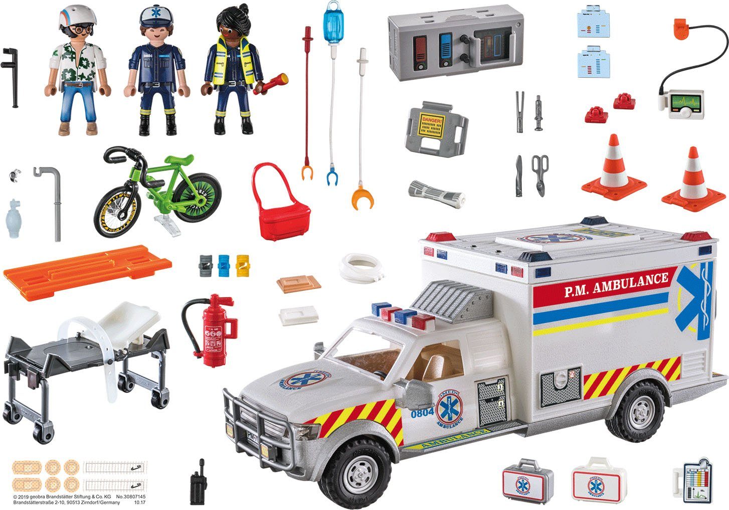 in Action, US Licht- (70936), Made (93 Konstruktions-Spielset Soundeffekten, mit St), und Ambulance Germany City Rettungs-Fahrzeug: Playmobil®