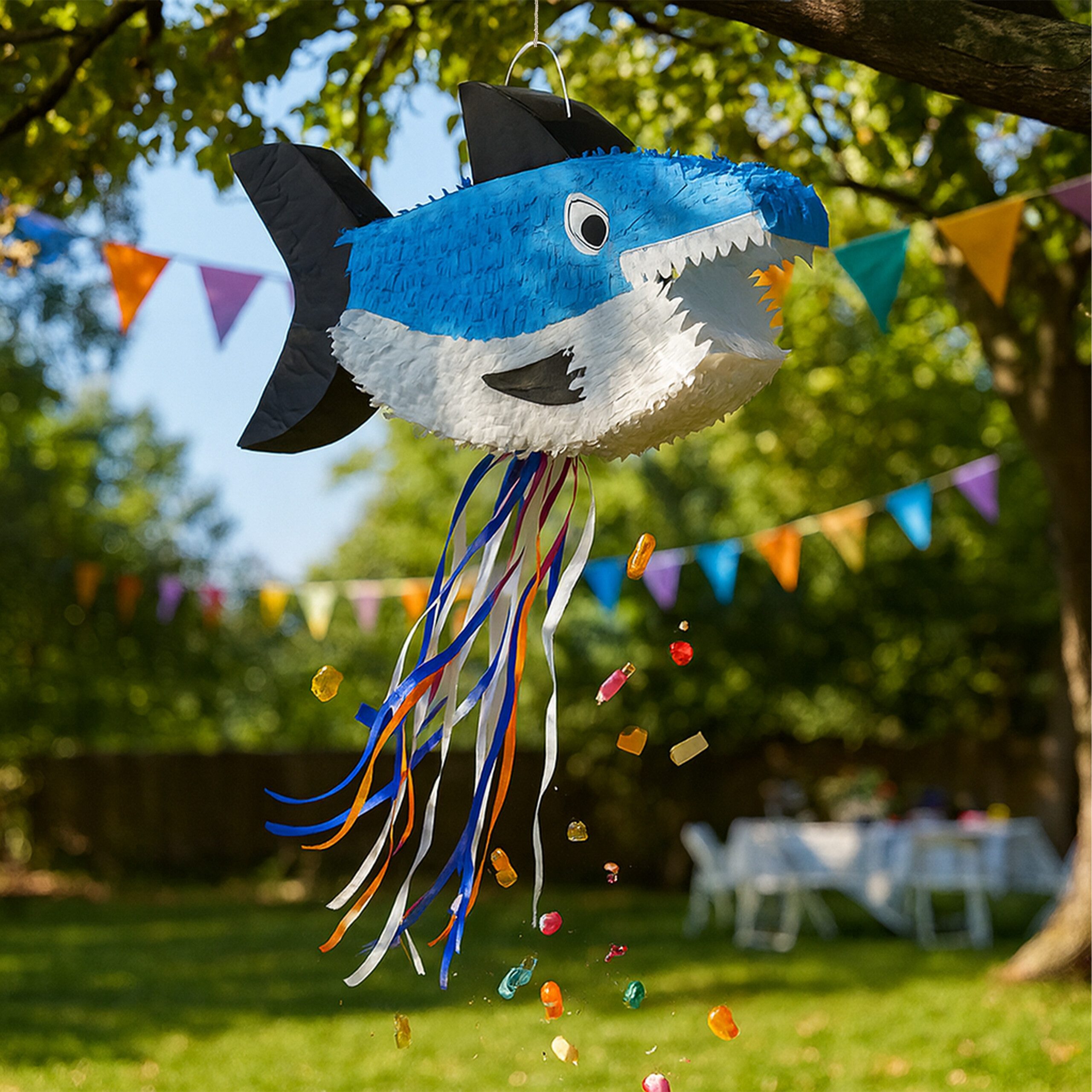 relaxdays Pinata Set Hai mit Stab und Maske