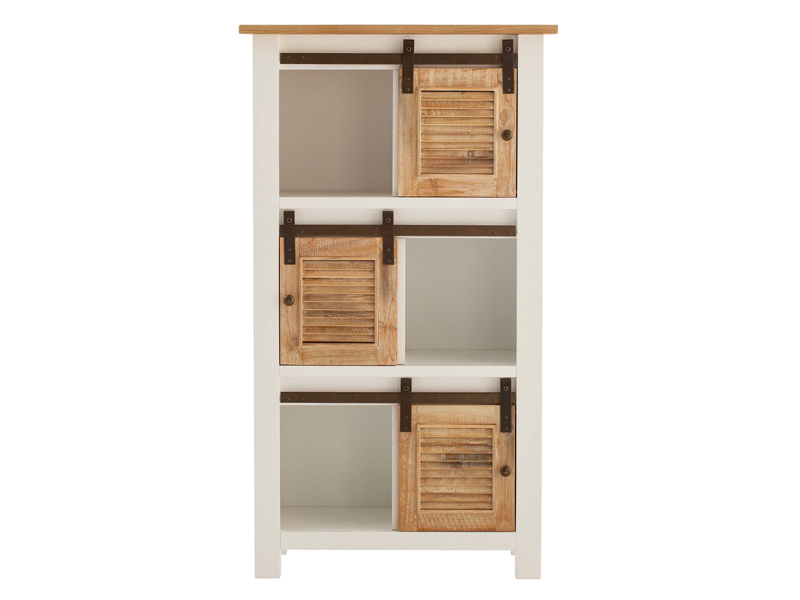 massivum Bücherregal Capera, Holz weiß braun
