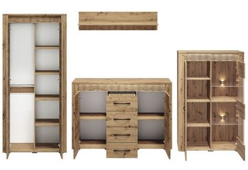 Feldmann-Wohnen Wohnwand Artis, (Set, 1 Kleiderschrank - 1 Kommode - 1 Highboard - 1 Wandregal), Gesamtmaße B/T/H: 322 cm / 40 cm / 200 cm