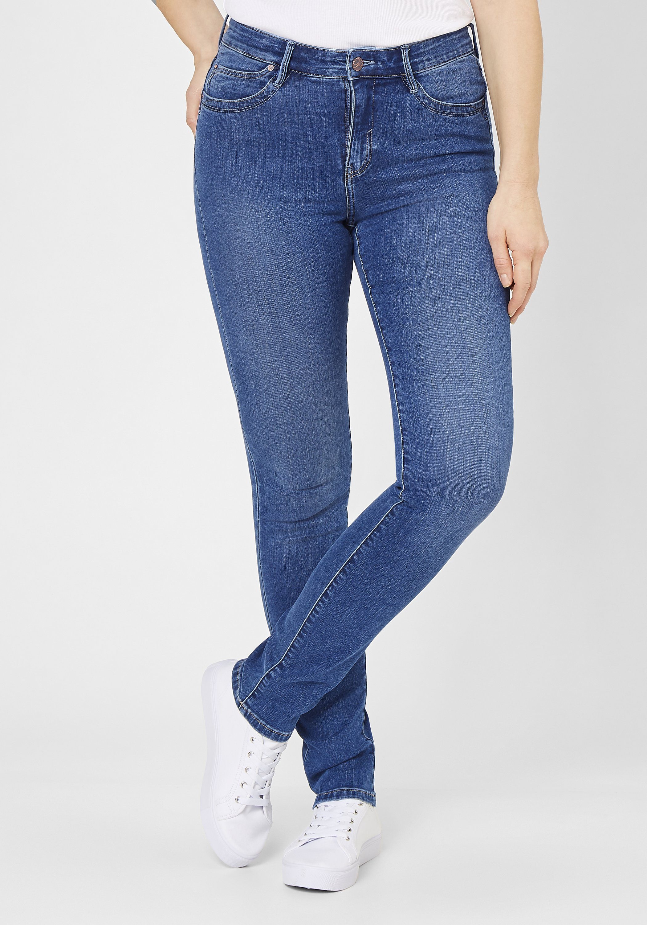 Paddock's 5-Pocket-Jeans PAT Slim-Fit Jeans mit Stretch medium stone soft used
