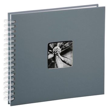 Hama Fotoalbum Spiralalbum 28 x 24 cm, 50 weiße Seiten, Fotoalbum, grau