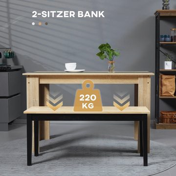 HOMCOM Sitzbank Holzbank Küchenbank (Wohnzimmerbank, 1-St., Essbank), Natur, 102 x 36 x 45 cm