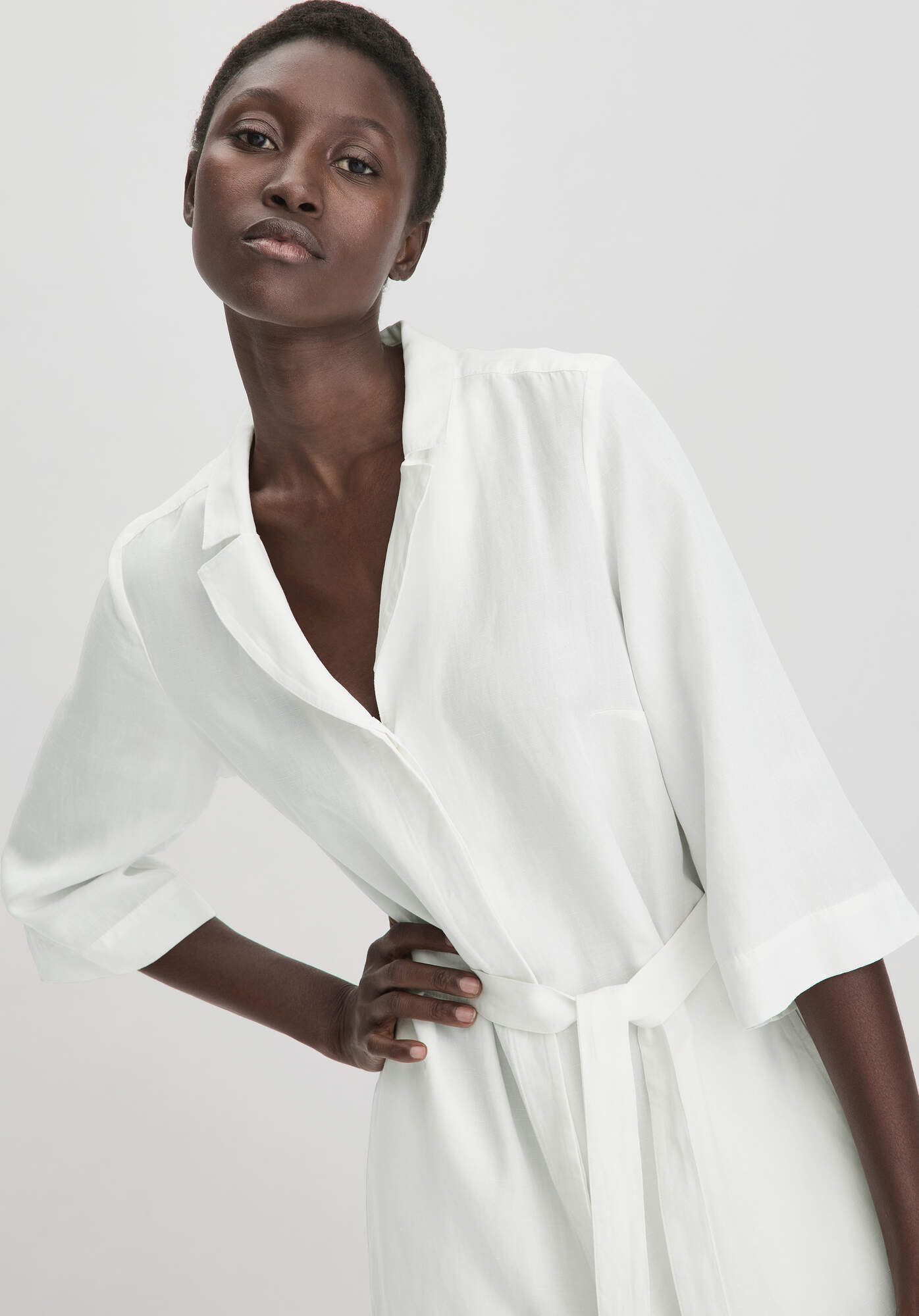 Hessnatur A-Linien-Kleid aus TENCEL Lyocell mit Leinen (1-tlg)