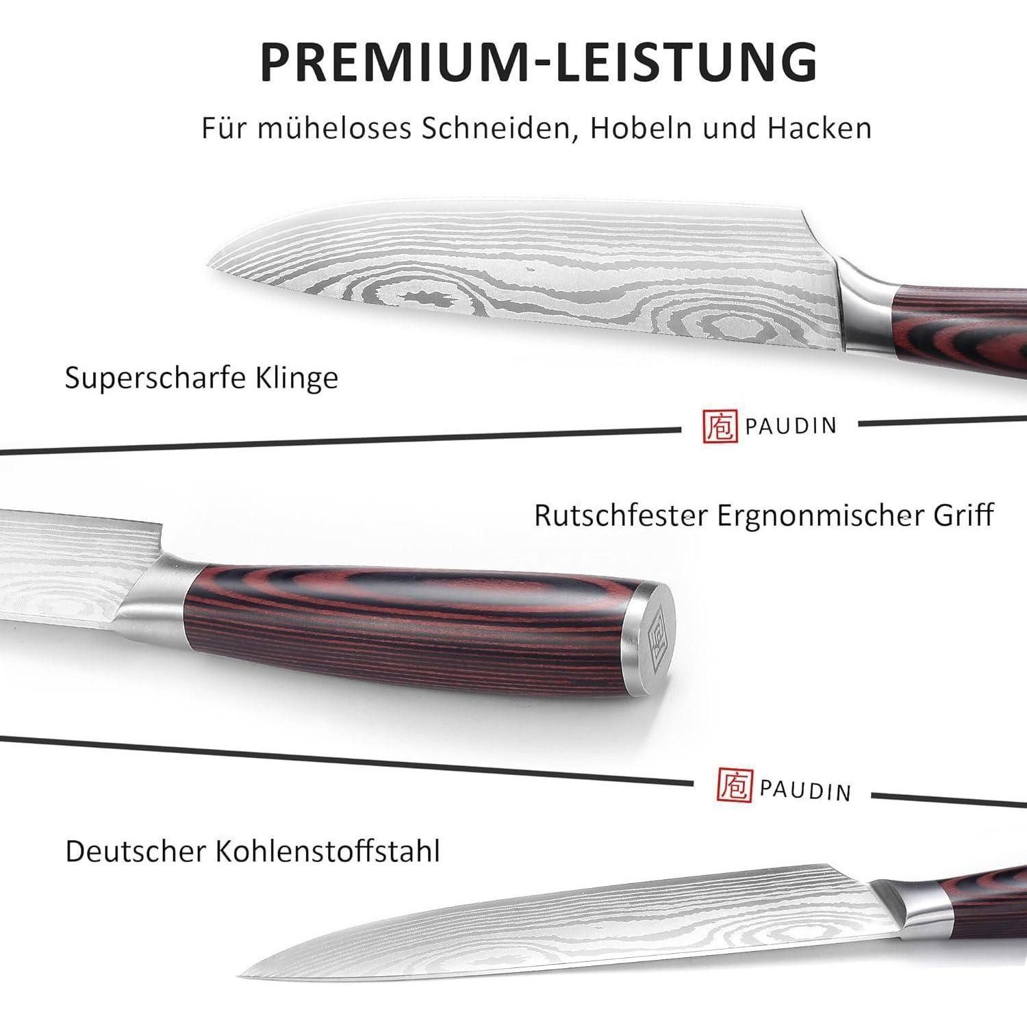 LuxusKollektion Kochmesser Küchenmesser Profi rasiermesserscharf Edelstahl Kochmesser 23cm