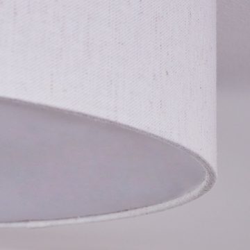 hofstein Deckenleuchte »Salzano« moderne Deckenlampe aus Metall in Weiß, ohne Leuchtmittel, runde Leuchte mit Stoffschirm und Lichteffekt, Ø40cm, 3xE27