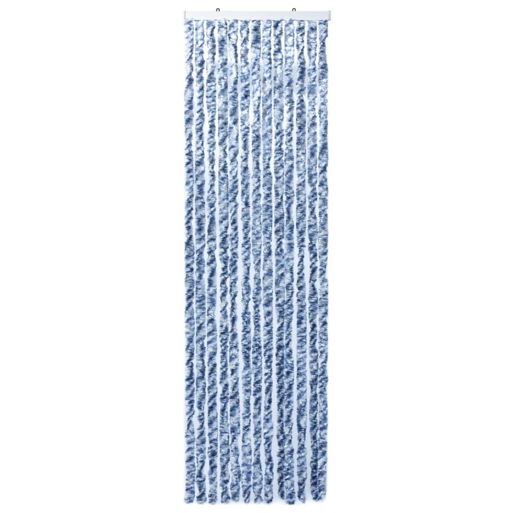 vidaXL Insektenschutz-Vorhang 90 x 200 cm Insektenschutz-Vorhang Blau und Weiß 90x200 cm Chenille