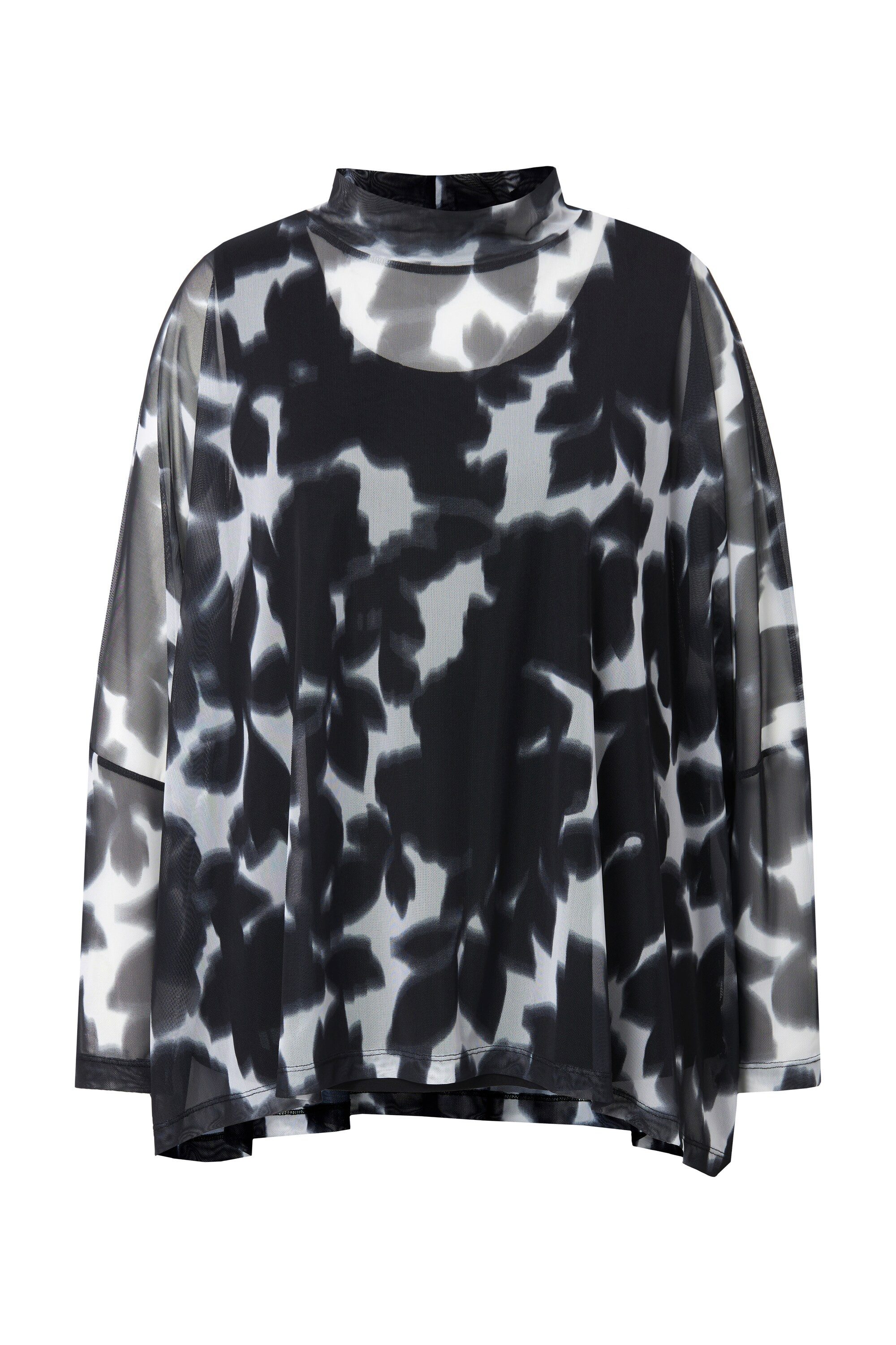MIAMODA Druckbluse Mesh-Bluse oversized Muster blickdichtes günstig online kaufen