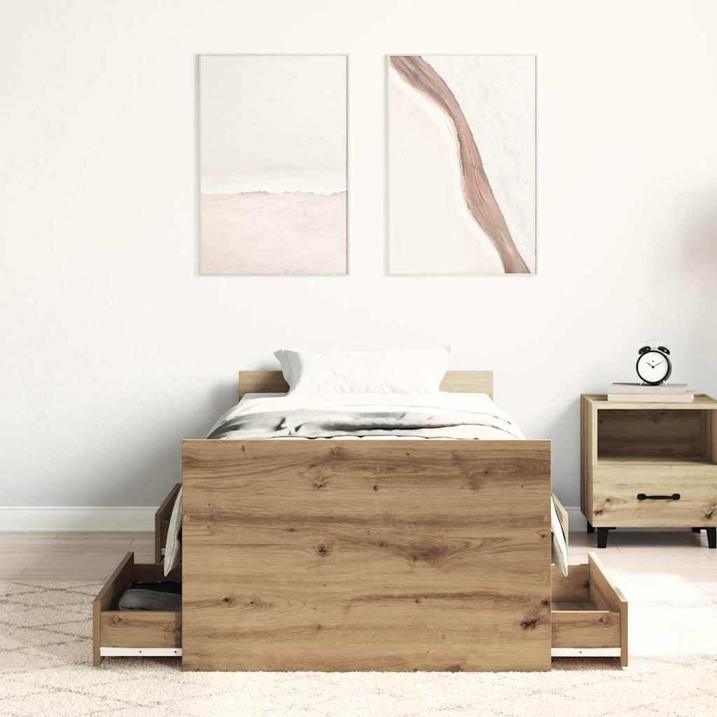 vidaXL Bett Bettgestell ohne Matratze Artisan-Eiche günstig online kaufen
