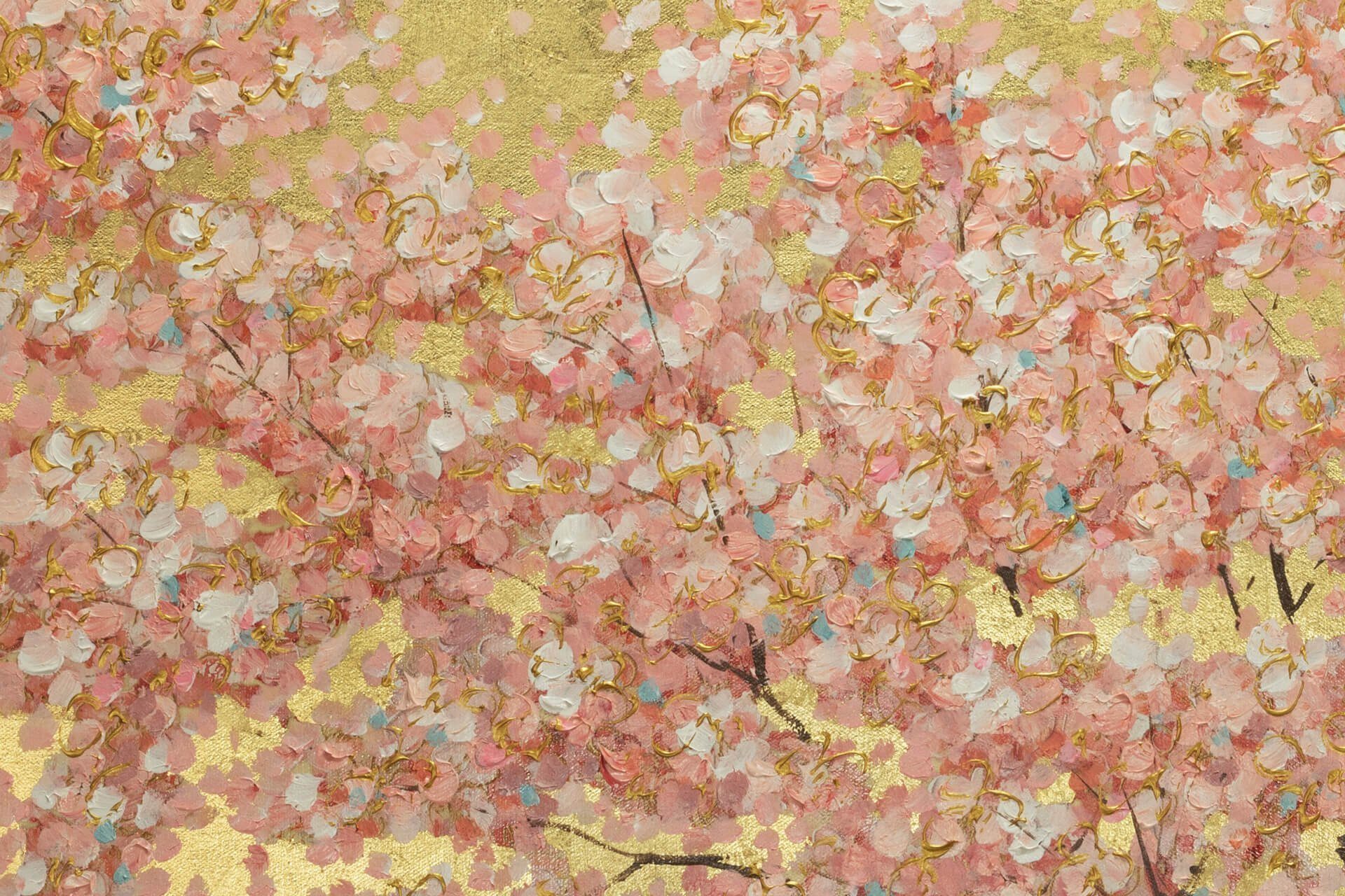 Blumenduft 120x60 cm, 100% Leinwandbild Wohnzimmer Erster Gemälde Wandbild HANDGEMALT KUNSTLOFT