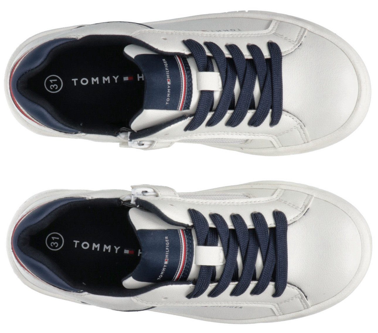 Tommy Hilfiger LACE-UP LOW WHITE im OFF Look Retro SNEAKER CUT Sneaker