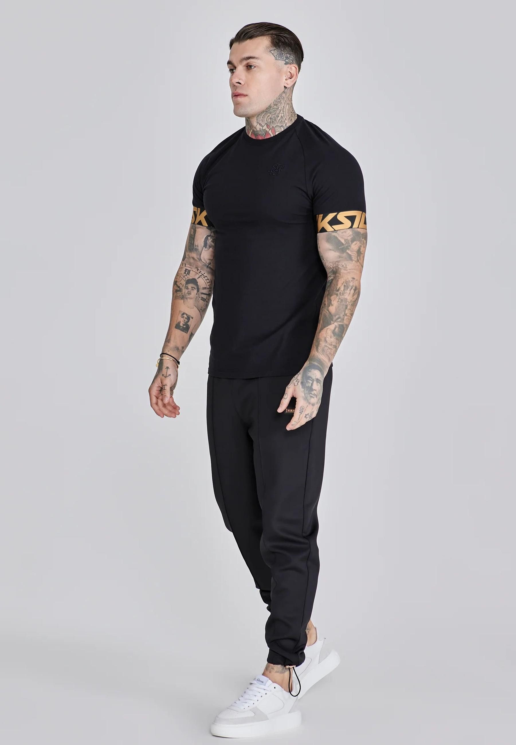 Siksilk T-Shirt SikSilk Herren Schwarz Dynamic T-Shirt