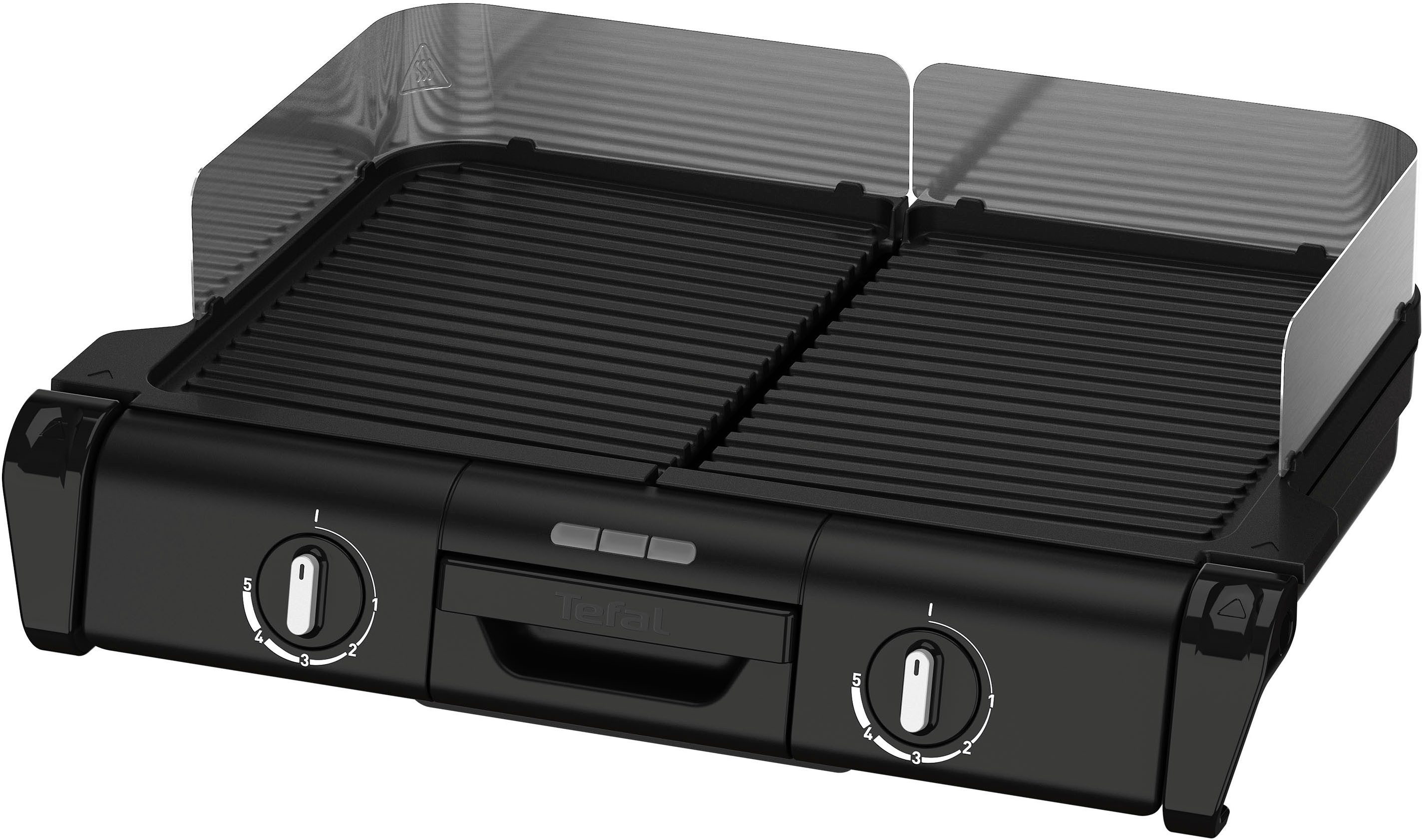 Tefal Tischgrill TG800N Family-Grill, 2400 W, Indoor- & Outdoor-Elektrogrill, 2 Grillplatten, antihaftbesch., 2400 W
