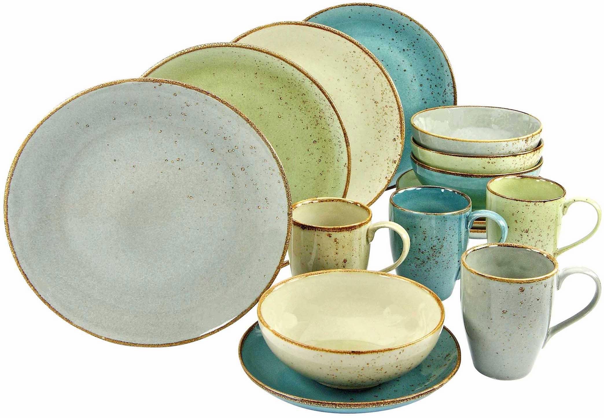 CreaTable Kombiservice »NATURE COLLECTION« (16tlg), Steinzeug online