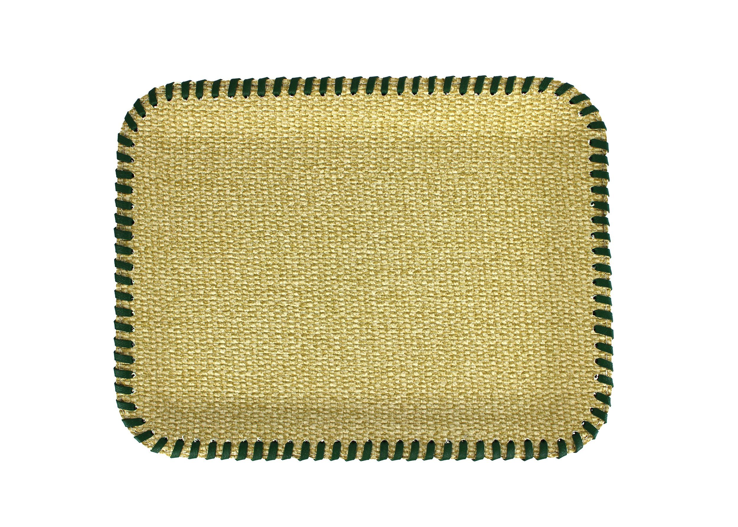 Signature Home Collection Tablett Tablett flach mit Lederband für Kaffee Tee Serviertablett, Kunstleder, (1 Stück, 1x Tablett), rutschfest, feucht abwischbar grün