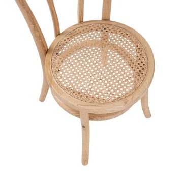 BUTLERS Stuhl WIENER MELANGE Stuhl, Stuhl aus Ulmenholz & Rattan in Naturfarben