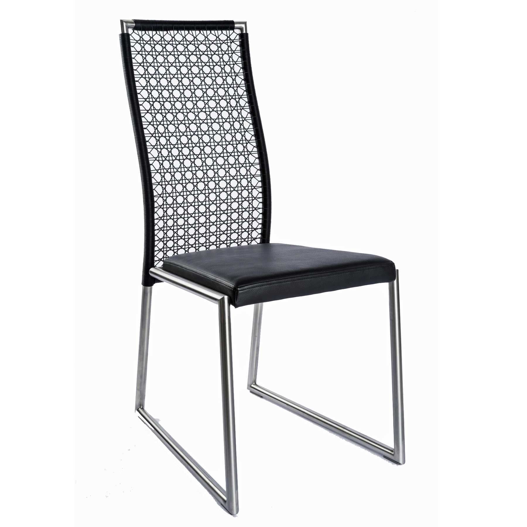 Okazi Kufenstuhl Okazi Tiffany Ambiente Edelstahl schwarz Echtleder (Einzelstuhl, 1 St), Gestell aus Edelstahl - Top-Qualität direkt vom Hersteller