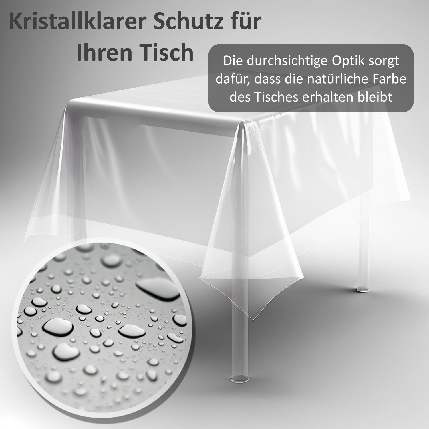 durchsichtig Tischdecke Schützen Tischschutz-Folie, Tisch Tischfolie Flecken - transparent Kratzern Tischdecke vor Wasserabweisend Sie Melody und Ihren