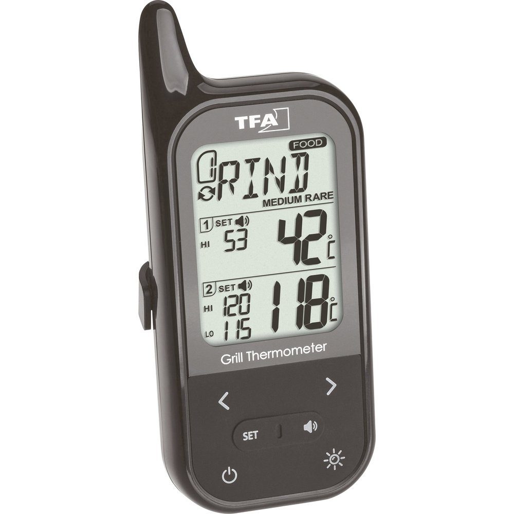 Raumthermometer TFA Dostmann 14.1511.01 Grill-Thermometer Alarm, Kabelsensor, Ofen- u