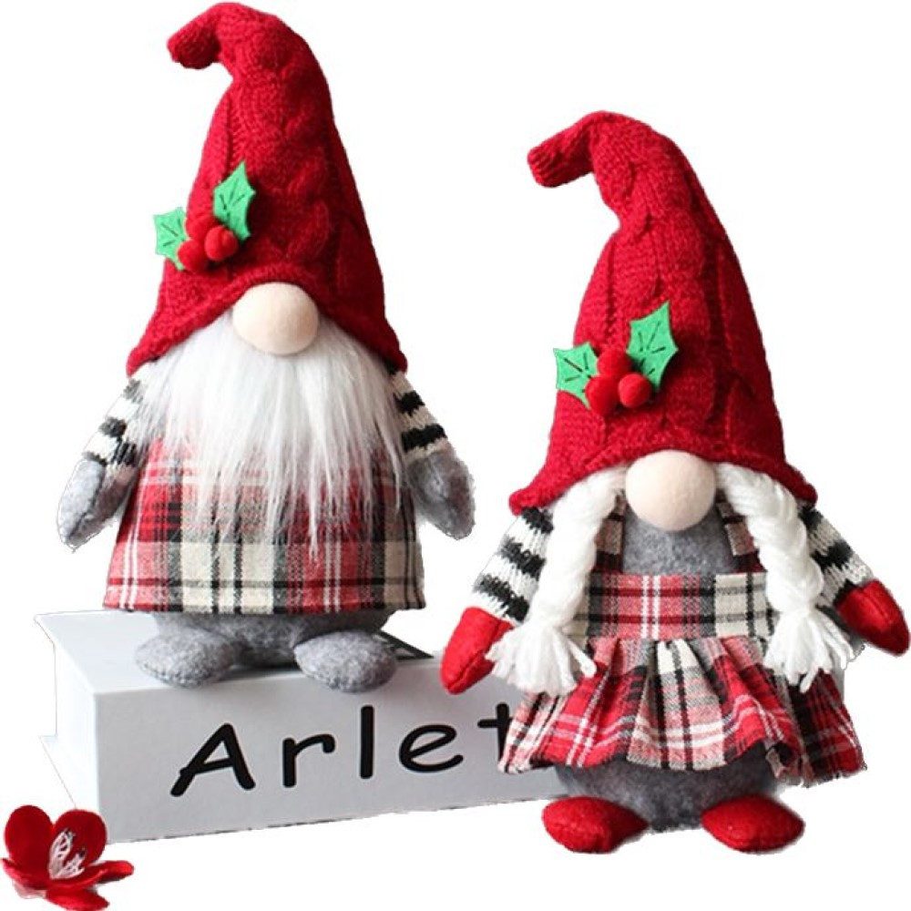 Weihnachtsfigur 2er-Set, Weihnachtspuppe, teilweise handgefertigt