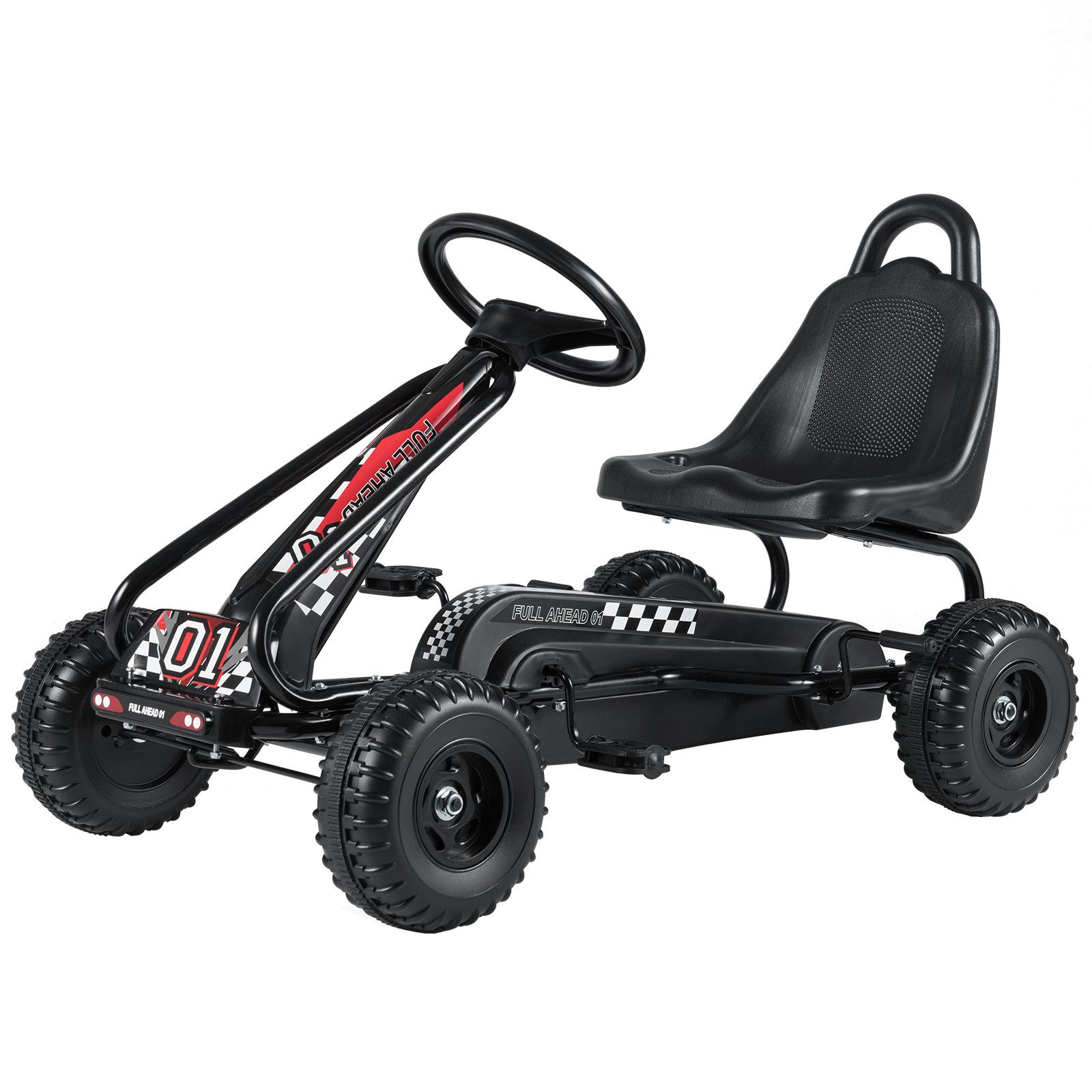 KOMFOTTEU Tretfahrzeug Tretauto, mit verstellbarem Sitz, bis 30 kg