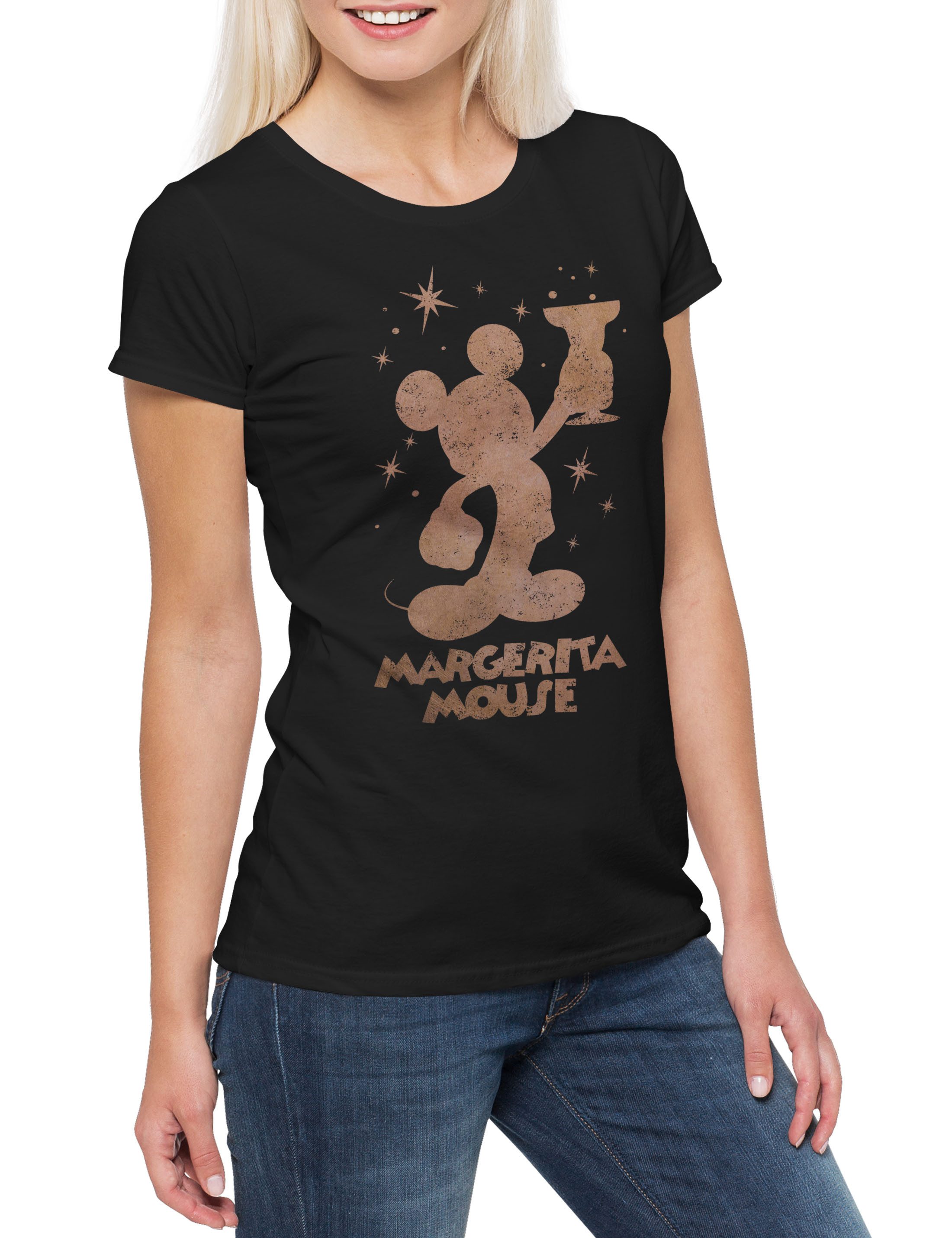 Print-Shirt Margerita Mouse Damen T-Shirt Besoffen Karneval Fasching Kostüm