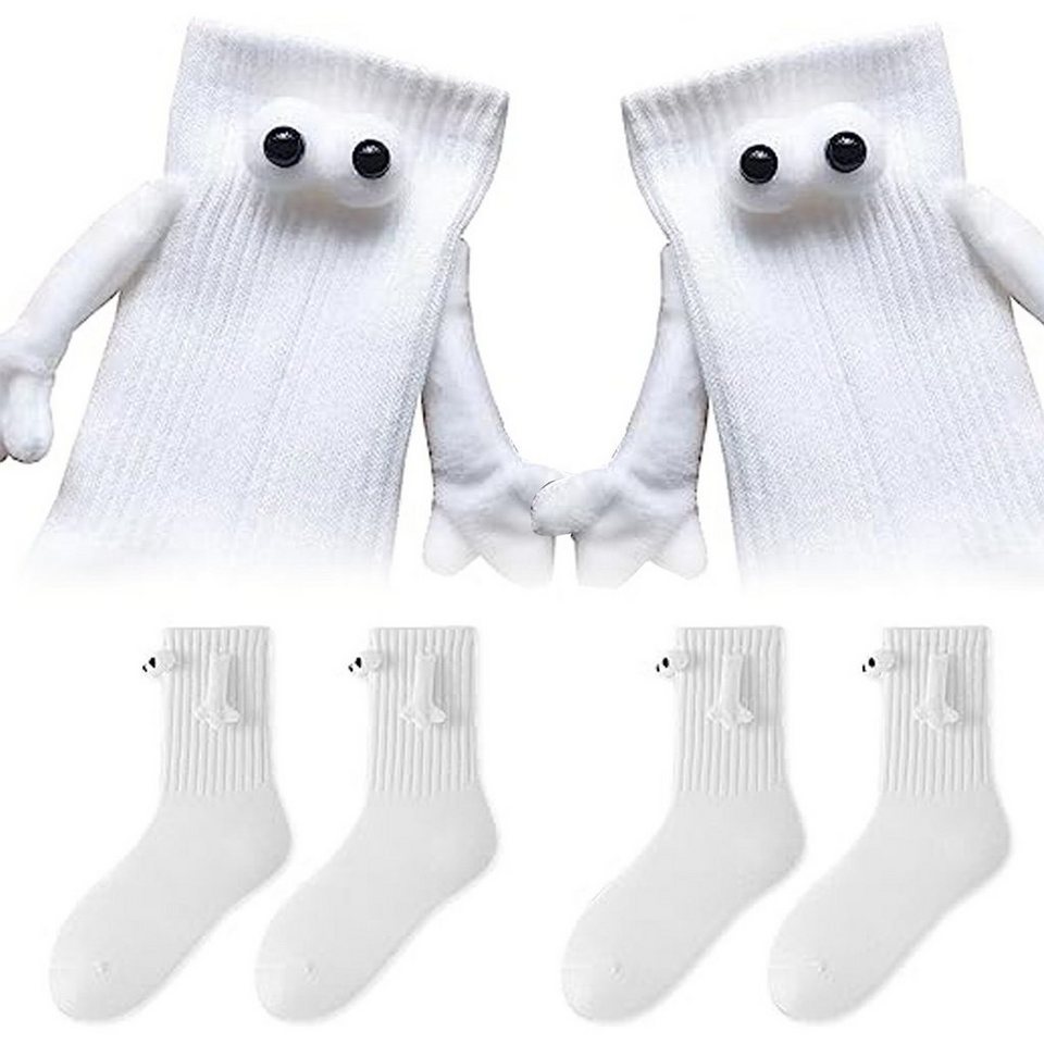 Jormftte Freizeitsocken Hände haltende Socken Unisex Mid Tube Lustige Hand  In Hand Socken