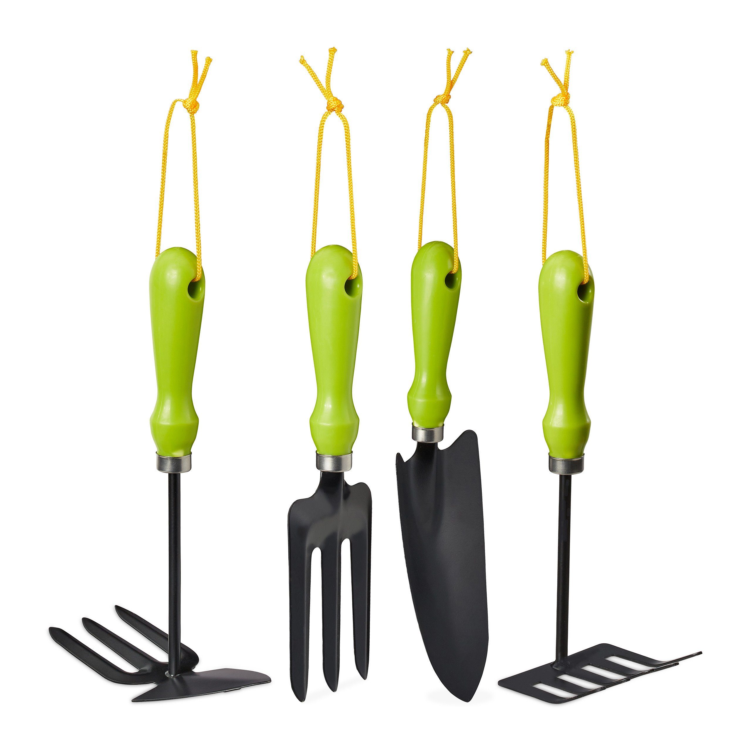 relaxdays Werkzeugset Gartenwerkzeug Set 4-teilig | Werkzeug-Sets