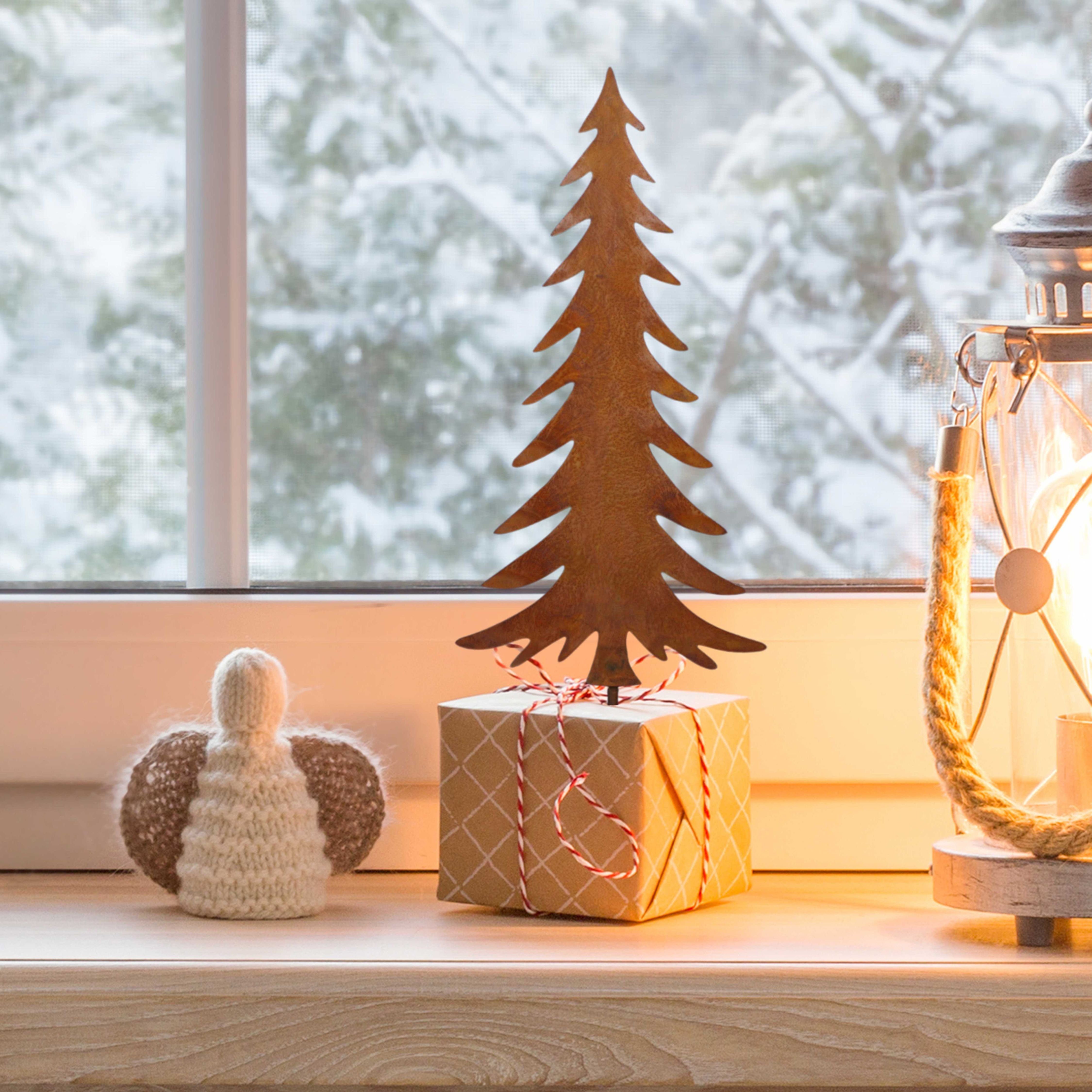 Rostikal Weihnachtsfigur Weihnachten Deko Tannenbaum Metall, Echter Rost